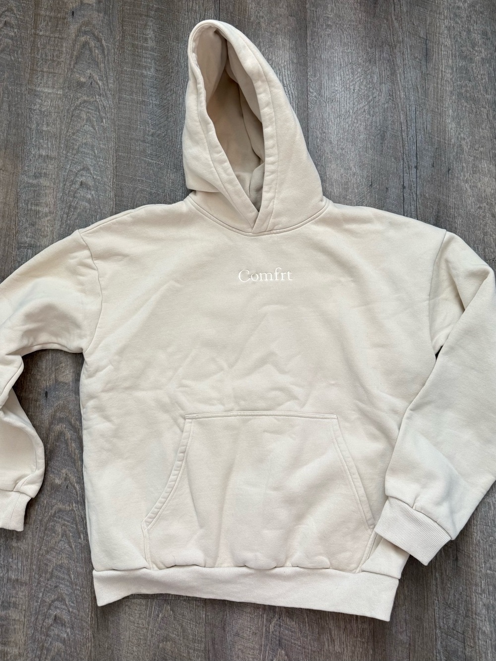 Comfrt Signature Hoodie XL Oversized Heavyweight Oatmeal Beige Pullover